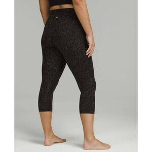 Lululemon Align High-Rise Crop 21" Cheetah Camo Deep Coal Multi Sz 10 EUC